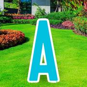 Caribbean Blue Letter (A) Corrugated Plastic Yard Sign, 30in